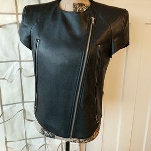 Zara Basic Leather Short Sleeve Jacket L